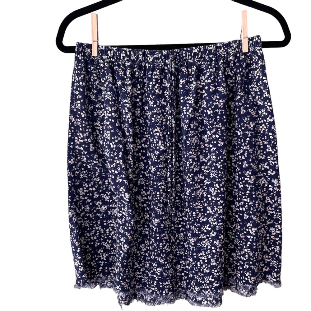 Vintage Studio woman skirt navy blue floral print 1X